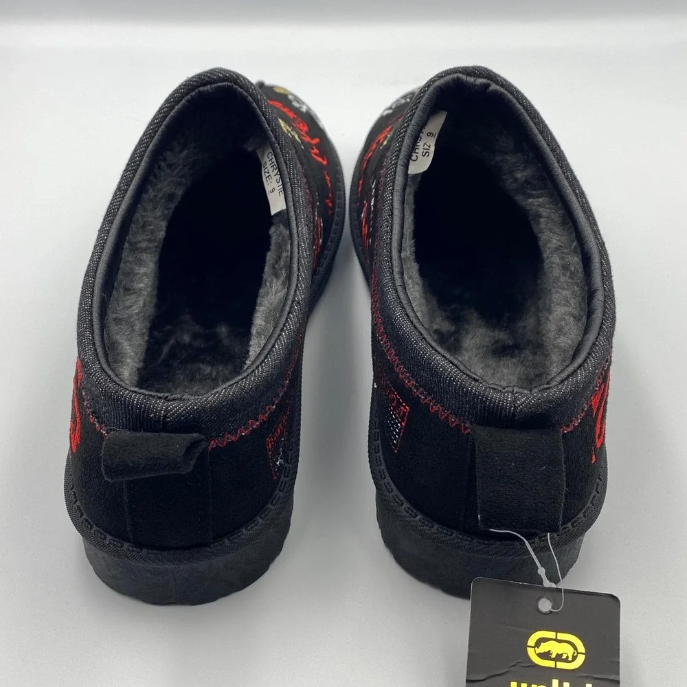 Ecko Fur Mule Mens Size 9 Y2k Style Palace x UGG Tasman Style Black Slipper